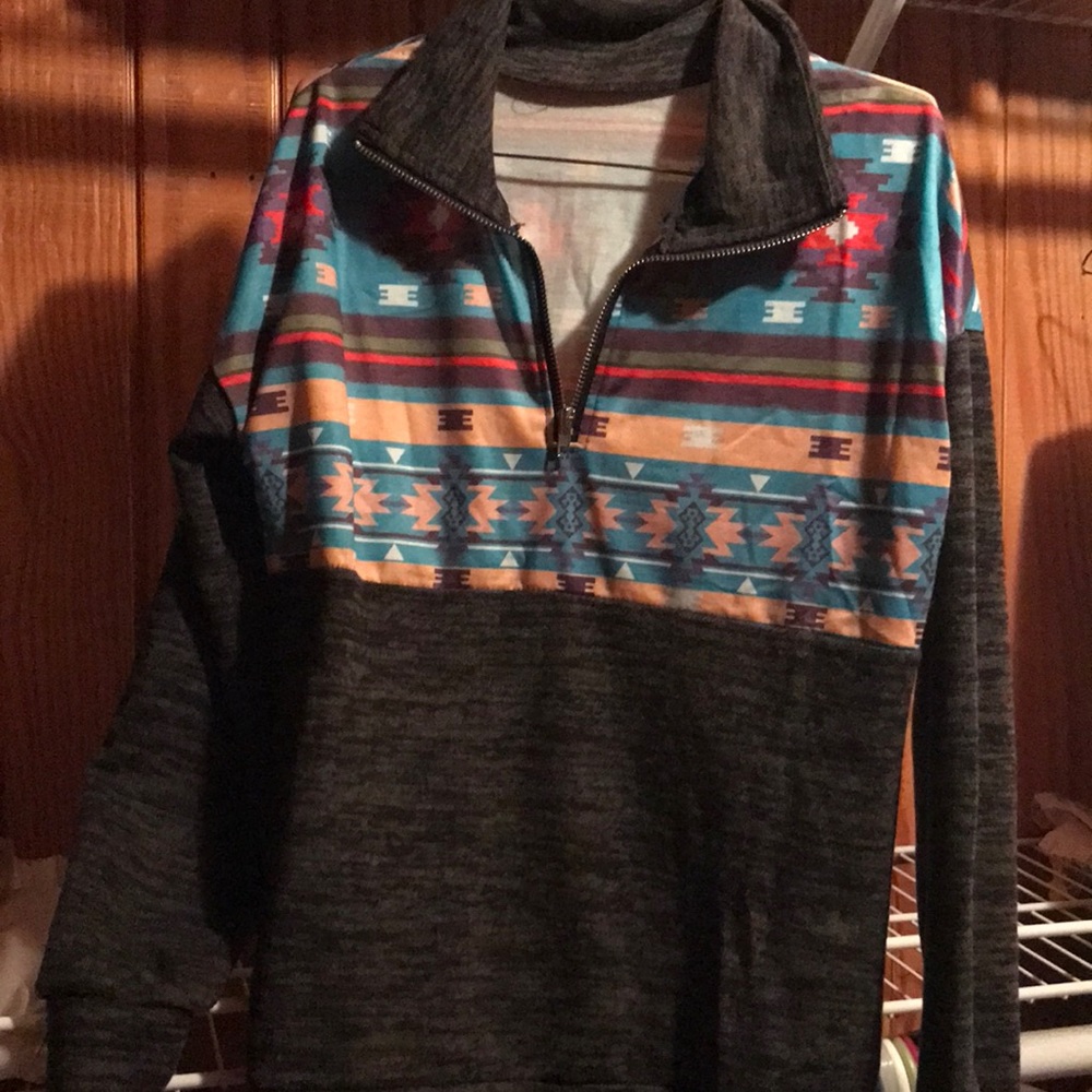 Aztec pull over sweater